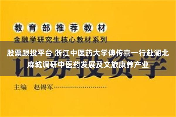 股票跟投平台 浙江中医药大学傅传喜一行赴湖北麻城调研中医药发展及文旅康养产业