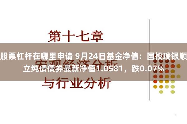 股票杠杆在哪里申请 9月24日基金净值：国投瑞银顺立纯债债券最新净值1.0581，跌0.07%