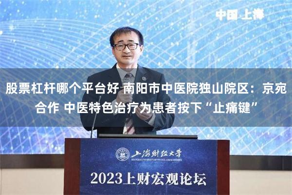 股票杠杆哪个平台好 南阳市中医院独山院区：京宛合作 中医特色治疗为患者按下“止痛键”
