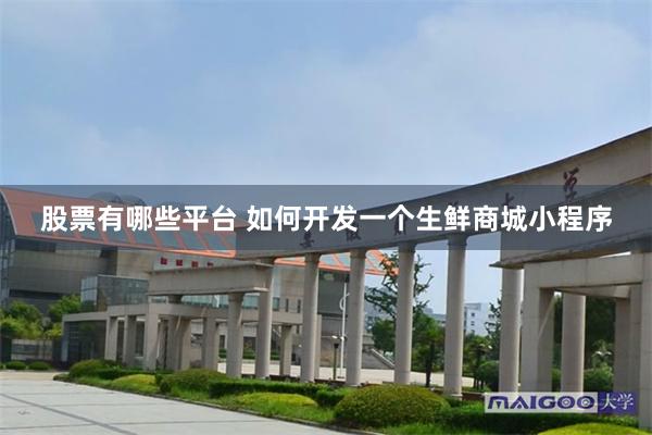 股票有哪些平台 如何开发一个生鲜商城小程序