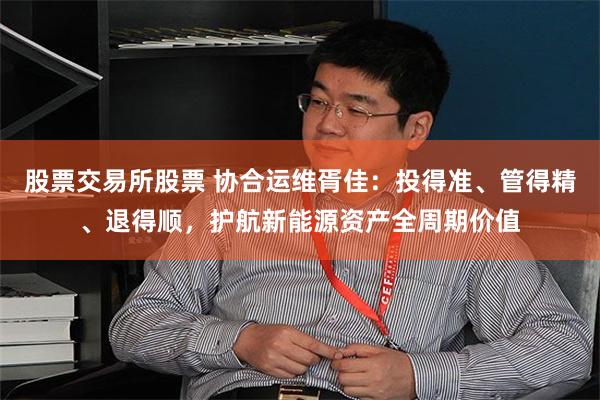 股票交易所股票 协合运维胥佳：投得准、管得精、退得顺，护航新能源资产全周期价值