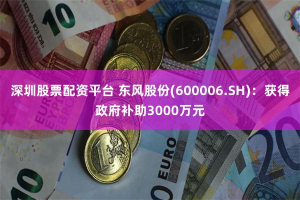 深圳股票配资平台 东风股份(600006.SH)：获得政府补助3000万元
