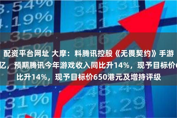 配资平台网址 大摩：料腾讯控股《无畏契约》手游年收入可达50至60亿，预期腾讯今年游戏收入同比升14%，现予目标价650港元及增持评级